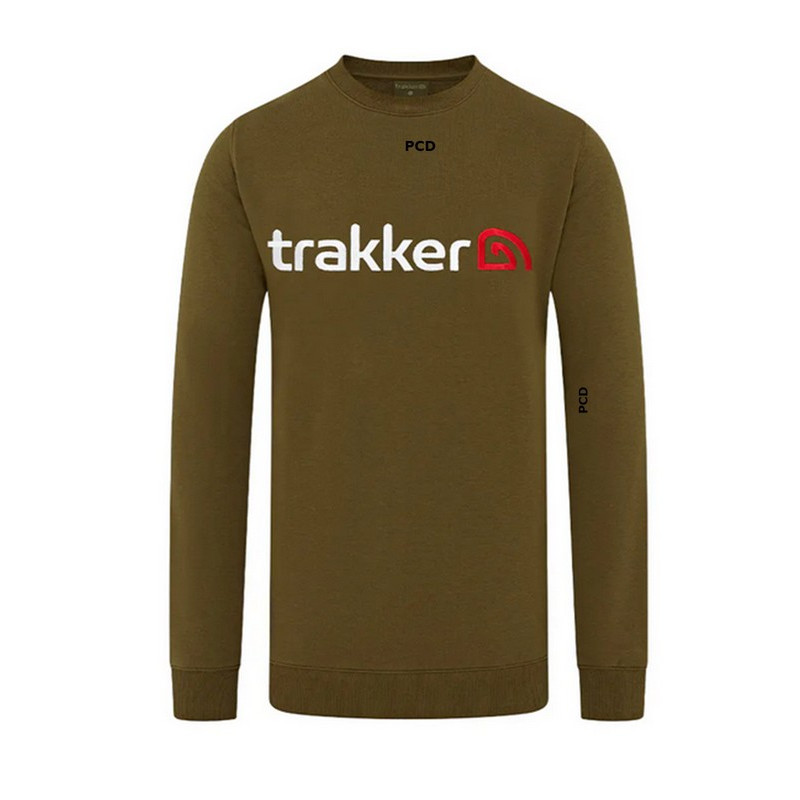 Sweat Homme Kaki Trakker CR Logo Sweatshirt