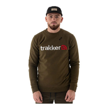Sweat Homme Kaki Trakker CR Logo Sweatshirt