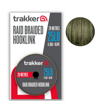 Bas De Ligne Trakker Raid Braided Hooklink 20M Coloris Kaki