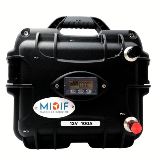 Batterie Lithium Haswing LifePo4 4S Valise 12V 100Ah Avec Chargeur