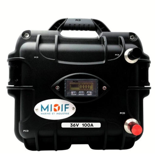 Batterie Lithium Haswing LifePo4 12S Valise 36V 100Ah Avec Chargeur