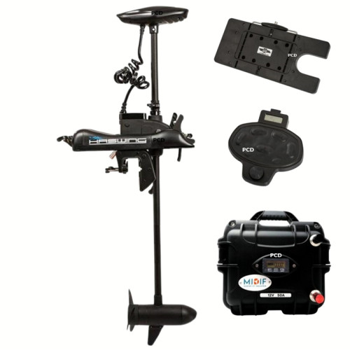 Pack Moteur Electrique Haswing Cayman-B 55lbs Avec Batterie Lithium 50Ah Et Chargeur