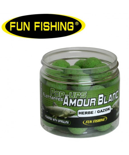 Bouillettes Flottantes Fun Fishing 60G Herbe/Gazon Amour Blanc Pop Ups