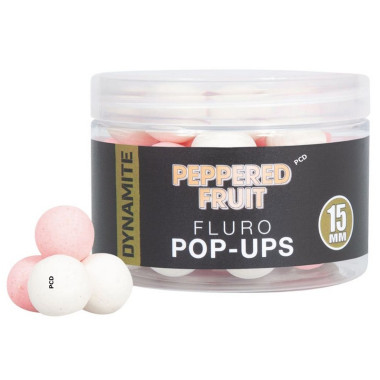 Bouillettes Flottantes Dynamite Baits Peppered Fruit Fluro Pop-Ups 15mm