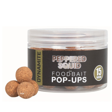 Bouillettes Flottantes Dynamite Baits Peppered Squid Foodbait Pop-Ups 15mm
