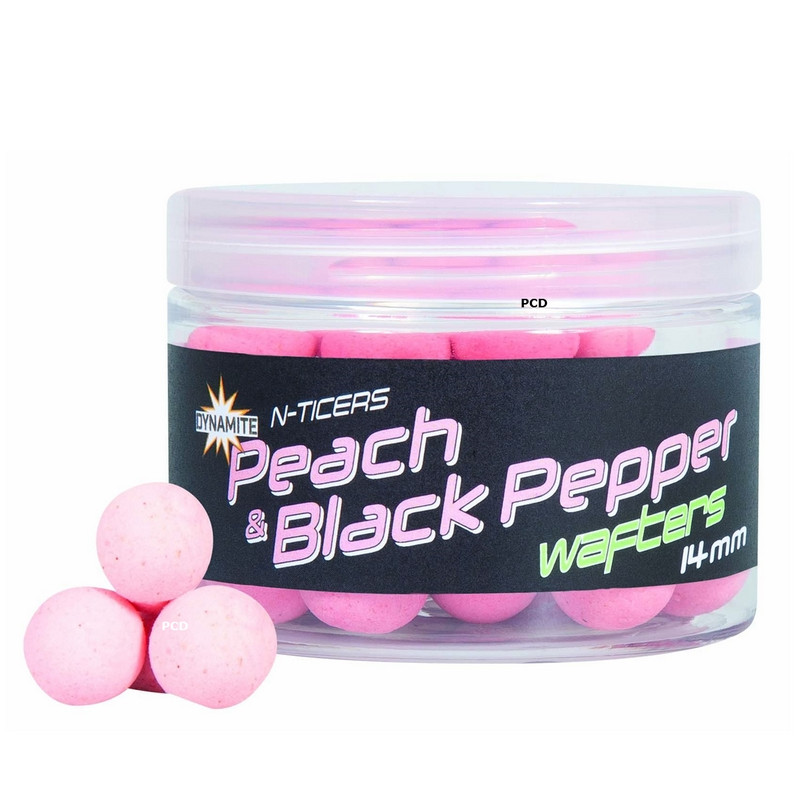 Bouillettes Equilibrées Dynamite Baits N-Ticers Wafters Peach Et Black Pepper 14MM 40G