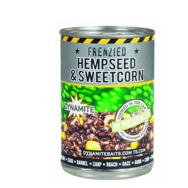 Graines Préparées Dynamite Baits Frenzied Hempseed & Sweetcorn 350G