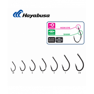 Hameçons Hayabusa Carpe H.Bil 288 Anti Reflet Par 10