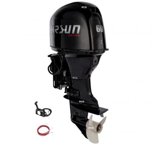 Moteur Thermique Parsun 50 Cv Arbre Long Commande A Distance Avec Trim Et Tilt Electriques