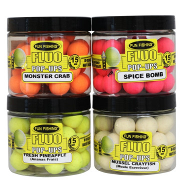 Bouillettes Flottantes Fun Fishing Fluo Pop Ups 15MM