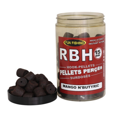 Pellets Percés Surdosés Fun Fishing Rbh 15MM