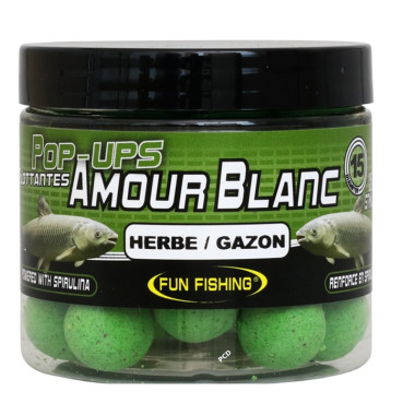 Bouillettes Flottantes Fun Fishing 60G Herbe/Gazon Amour Blanc Pop Ups