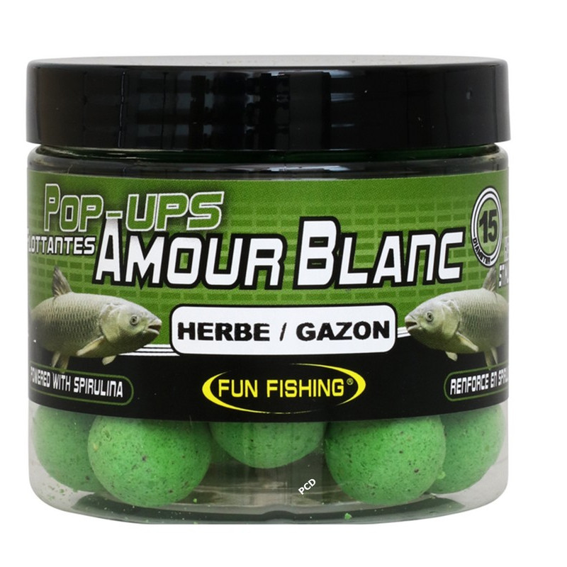 Bouillettes Flottantes Fun Fishing 60G Herbe/Gazon Amour Blanc Pop Ups