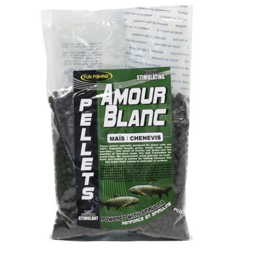 Pellets Fun Fishing Maïs/Chenevis Amour Blanc 700G