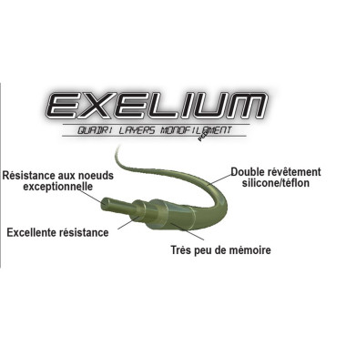 Monofilament Fun Fishing Exelium 1000M Vert