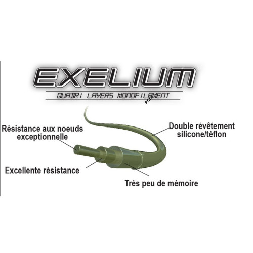 Monofilament Fun Fishing Exelium 1000M Vert
