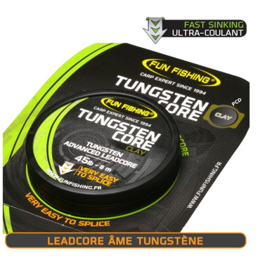 Leadcore Tungstène Fun Fishing 8M Clay