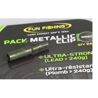 Pack Fun Fishing Lead Clip Metallic Par 8 Vert