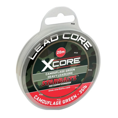 Tresse à Bas de Ligne Starbaits Leadcore X Core 20M Vert Foncé
