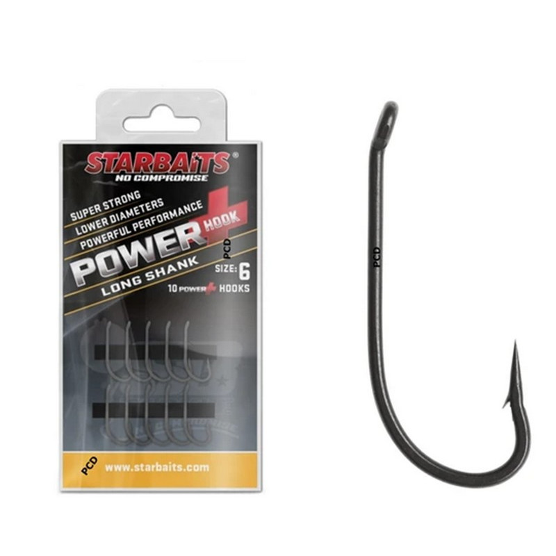Hameçons Starbaits Power Hook Long Shank Par 10