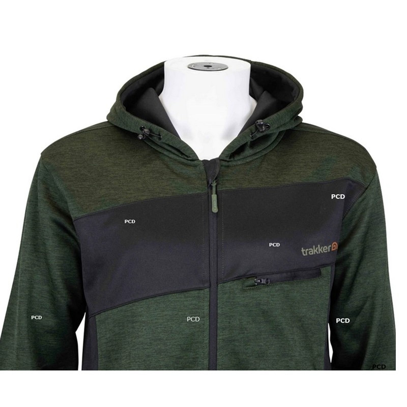 Sweat à Capuche Homme Kaki et Noir Trakker Marl Fleece Back Hoody