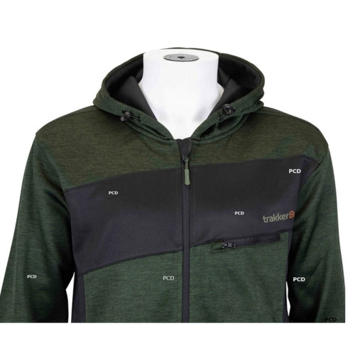 Sweat à Capuche Homme Kaki et Noir Trakker Marl Fleece Back Hoody