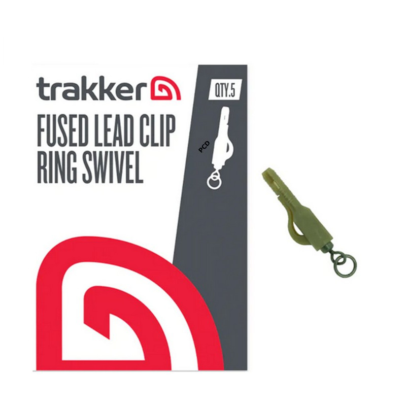 Clips Plombs Trakker Fused Lead Clip Ring Swivel Par 5