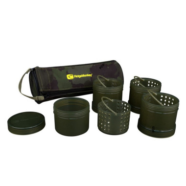 Sac + Pots Pour Appâts Ridge Monkey Modular Hookbait Pots Camo