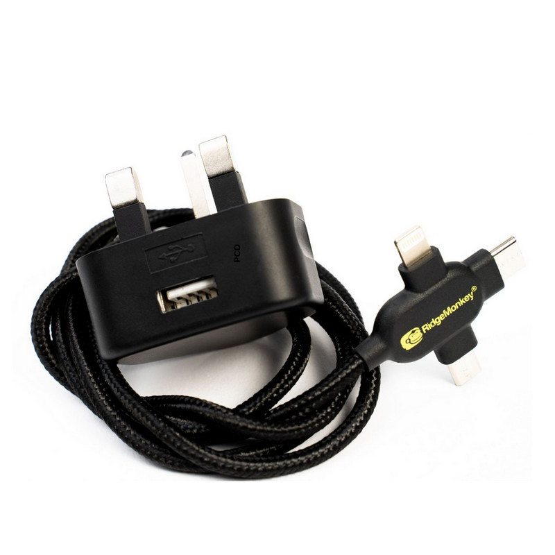 Chargeur Anglais Multiprise Ridge Monkey Vault 12W USB Mains Power Adaptor