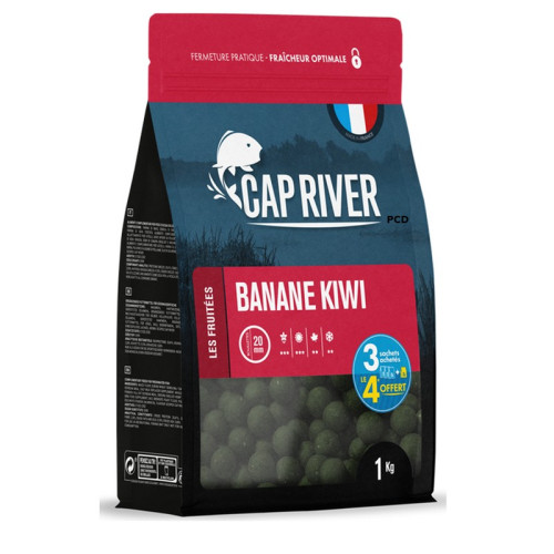 Bouillettes Amorçage Cap River Banane Kiwi 2KG500