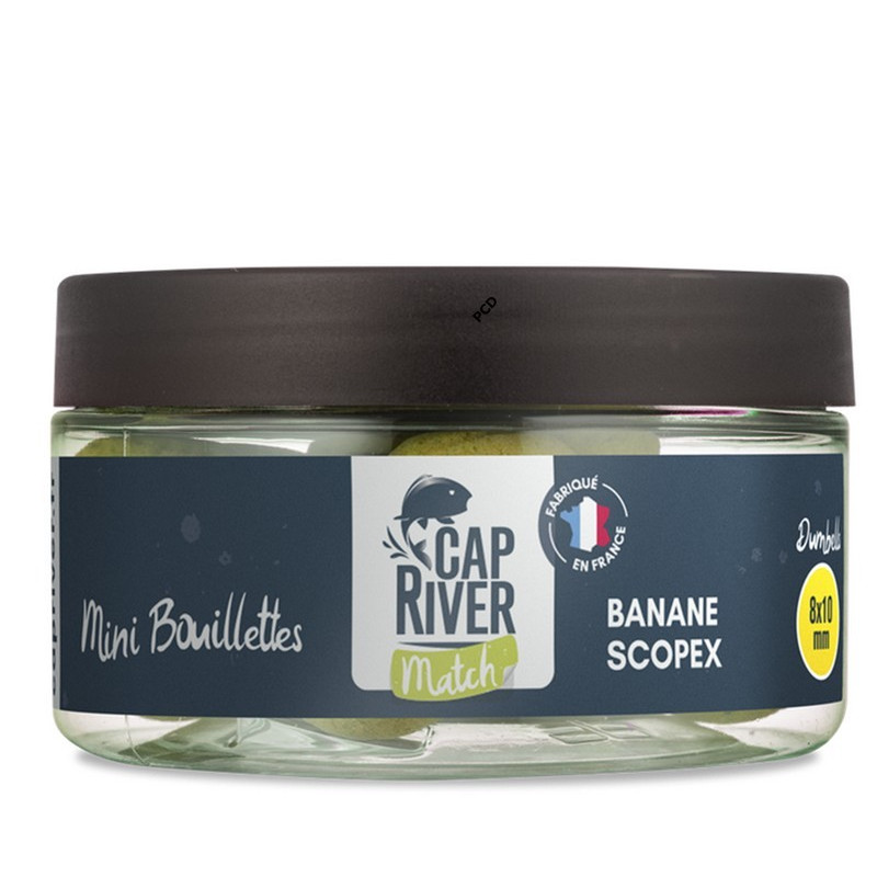 Mini Bouillettes Match Cap River Dumbells Banane Scopex 8x10mm 50G