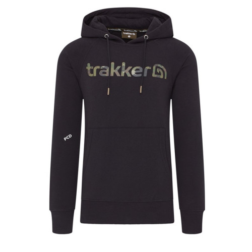 Sweat à Capuche Homme Noir Trakker CR Logo Hoody Black Camo