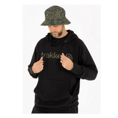 Sweat à Capuche Homme Noir Trakker CR Logo Hoody Black Camo