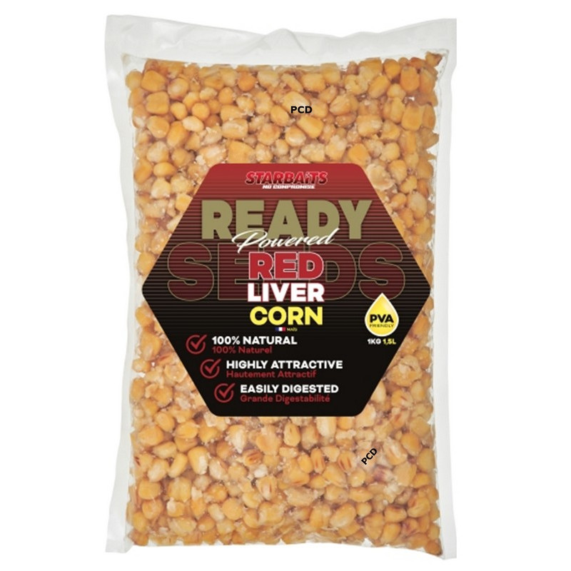Graines Cuites Starbaits Ready Seeds Corn Red Liver 1Kg