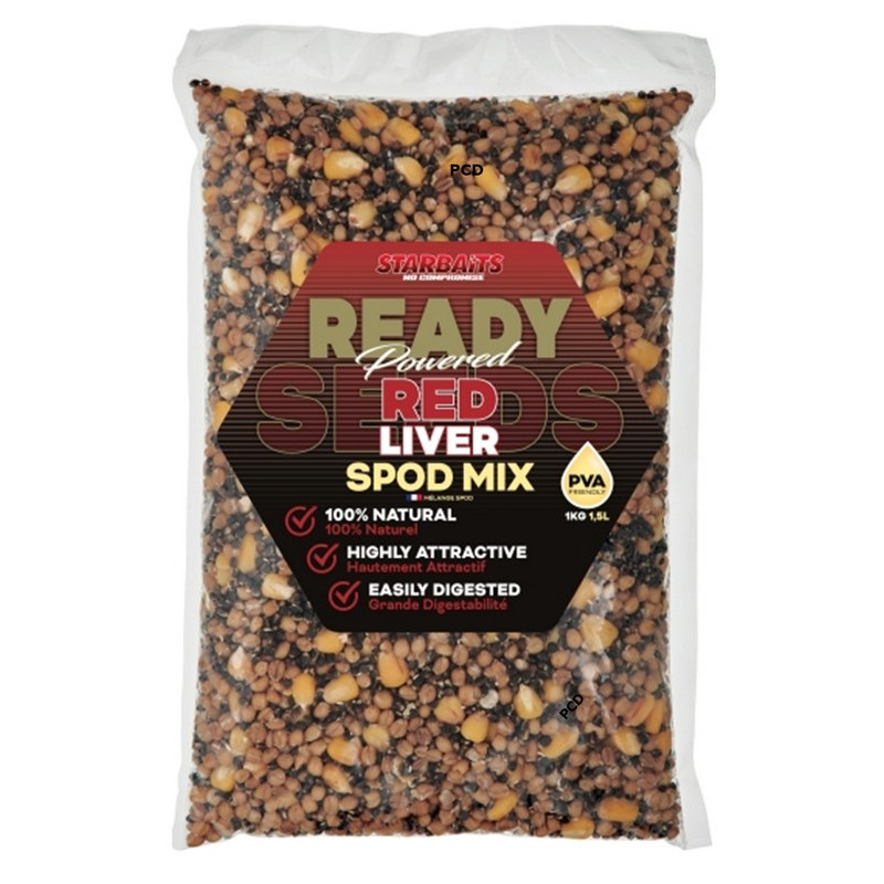 Graines Cuites Starbaits Ready Seeds Spod Mix Red Liver 1Kg