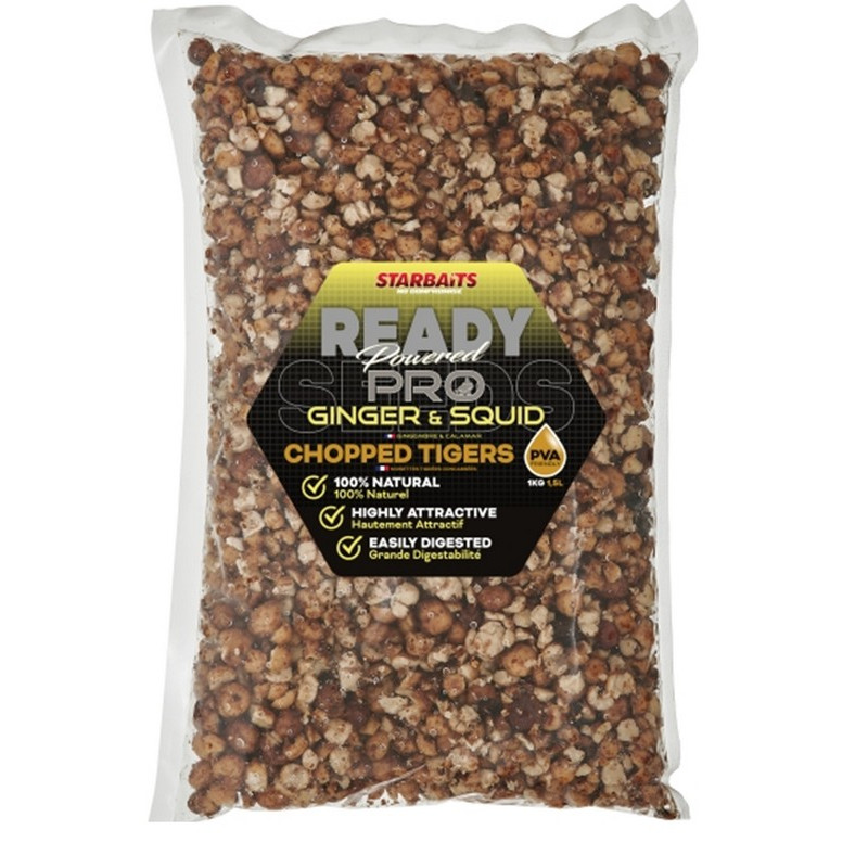Cuites Starbaits Ready Seeds Chopped Tigers Pro Ginger Squid 1Kg500