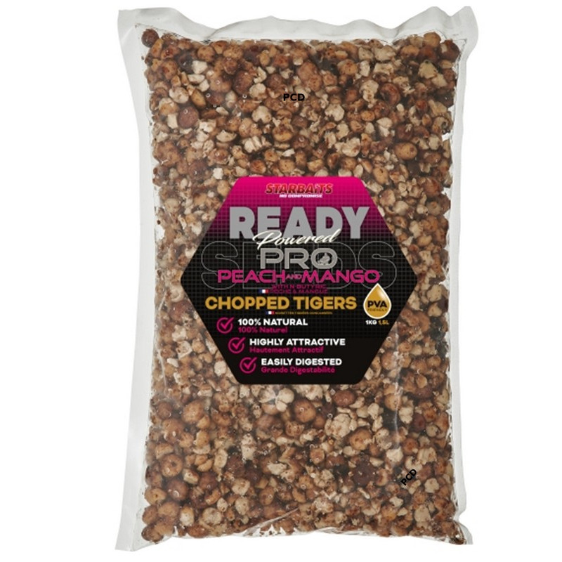 Graines Cuites Starbaits Ready Seeds Chopped Tigers Pro Peach Mango 1Kg