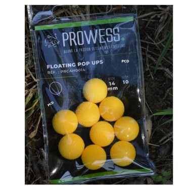 Appâts Artificiels Pop Up Flottantes Eva 14MM Jaune Par 10