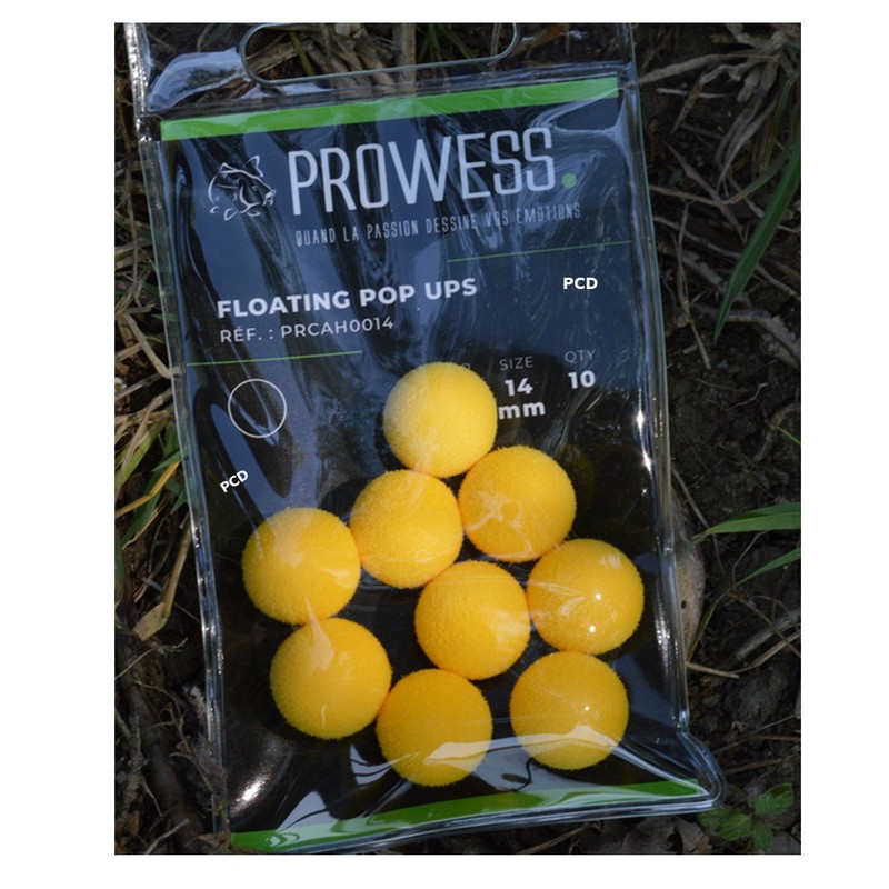 Appâts Artificiels Pop Up Flottantes Eva 14MM Jaune Par 10