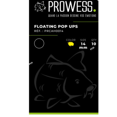 Appâts Artificiels Pop Up Flottantes Eva 14MM Jaune Par 10