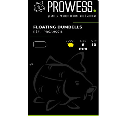 Appâts Artificiels Dumbells Flottant Eva Jaune 8x13MM Par 10