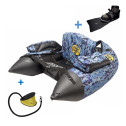 Pack Float Tube Seven Bass Def Camo Bleu + Pompe + Palmes