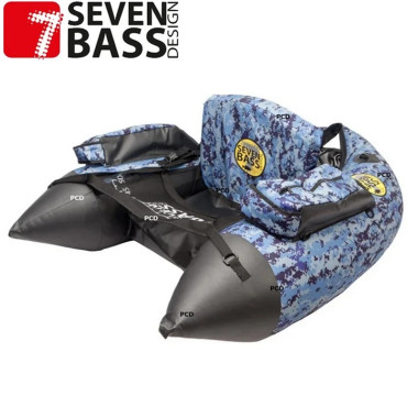 Pack Float Tube Seven Bass Def Camo Bleu + Pompe + Palmes