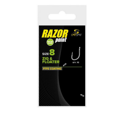 Hameçons Carp Spirit Razor Point Zig & Floater Barbeless Par 10