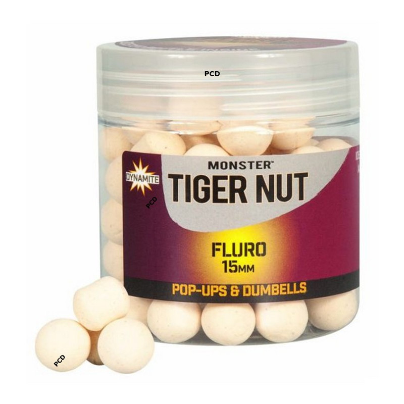 Bouillettes Flottantes White Fluro Dynamite Baits 10MM Monster Tiger Nut Pop-Ups