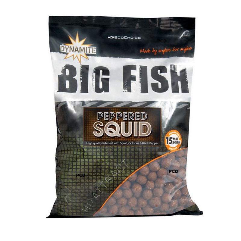 Bouillettes Dynamite Baits Peppered Squid Boilies 1KG800