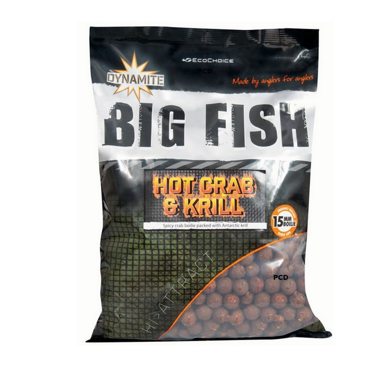 Bouillettes Dynamite Baits Hot Crab & Krill Boilies 1KG800