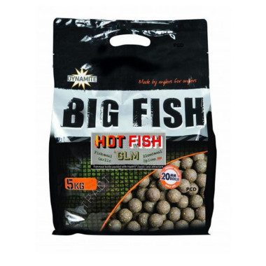 Bouillettes Dynamite Baits Big Fish Hot Fish & GLM Boilies 5KG